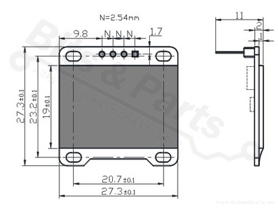 Display OLED 128x64 0,96 inch I2C/SPI Wit